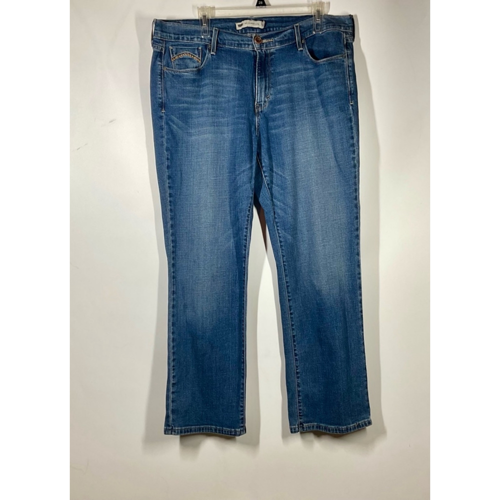 Women’s Levi Levi’s 505 Straight Leg Sz 16 W38 X L28 Replaced Button Blue Jeans